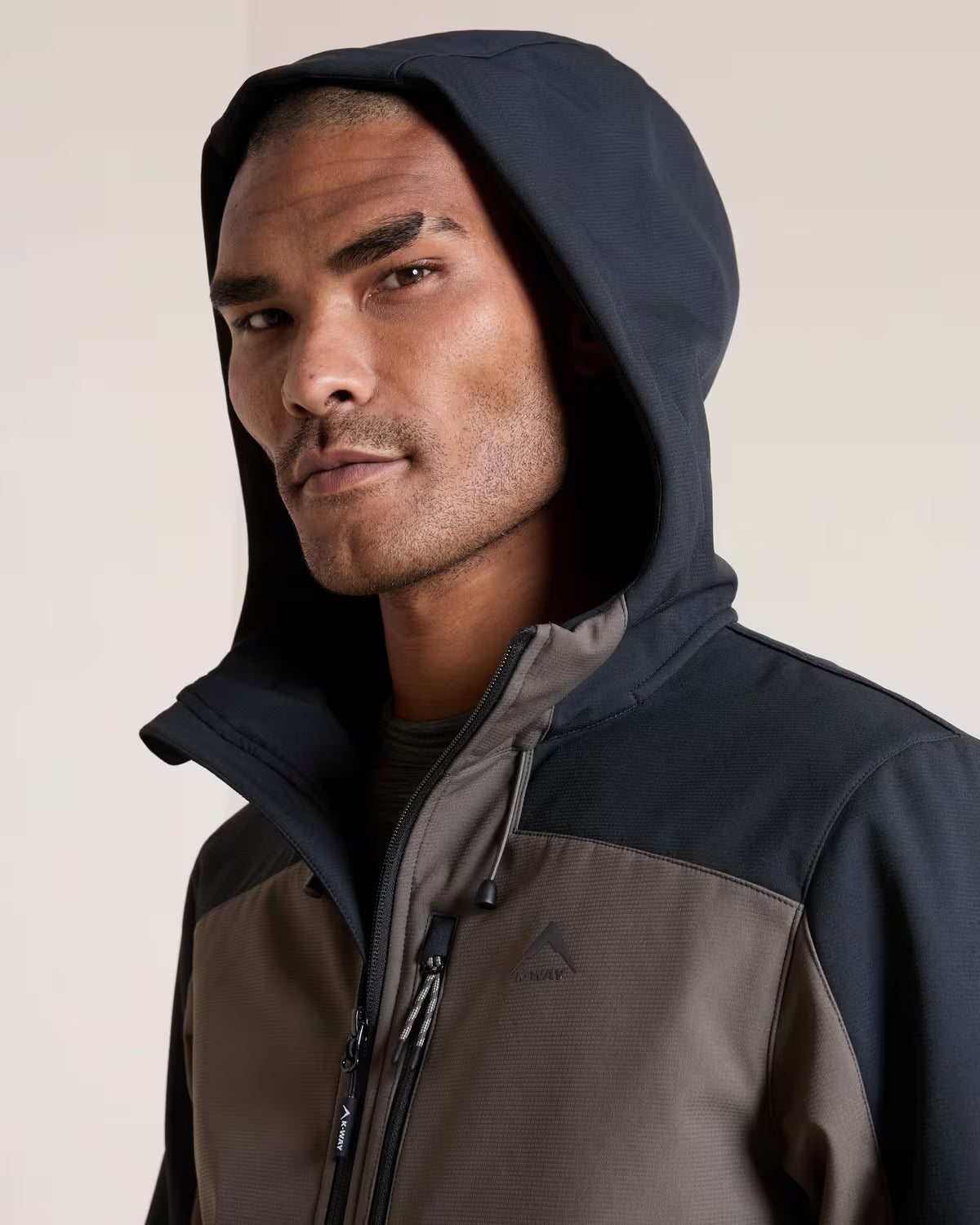 K-WAY Men's Wolf 3-Ply Hooded Softshell Jacket