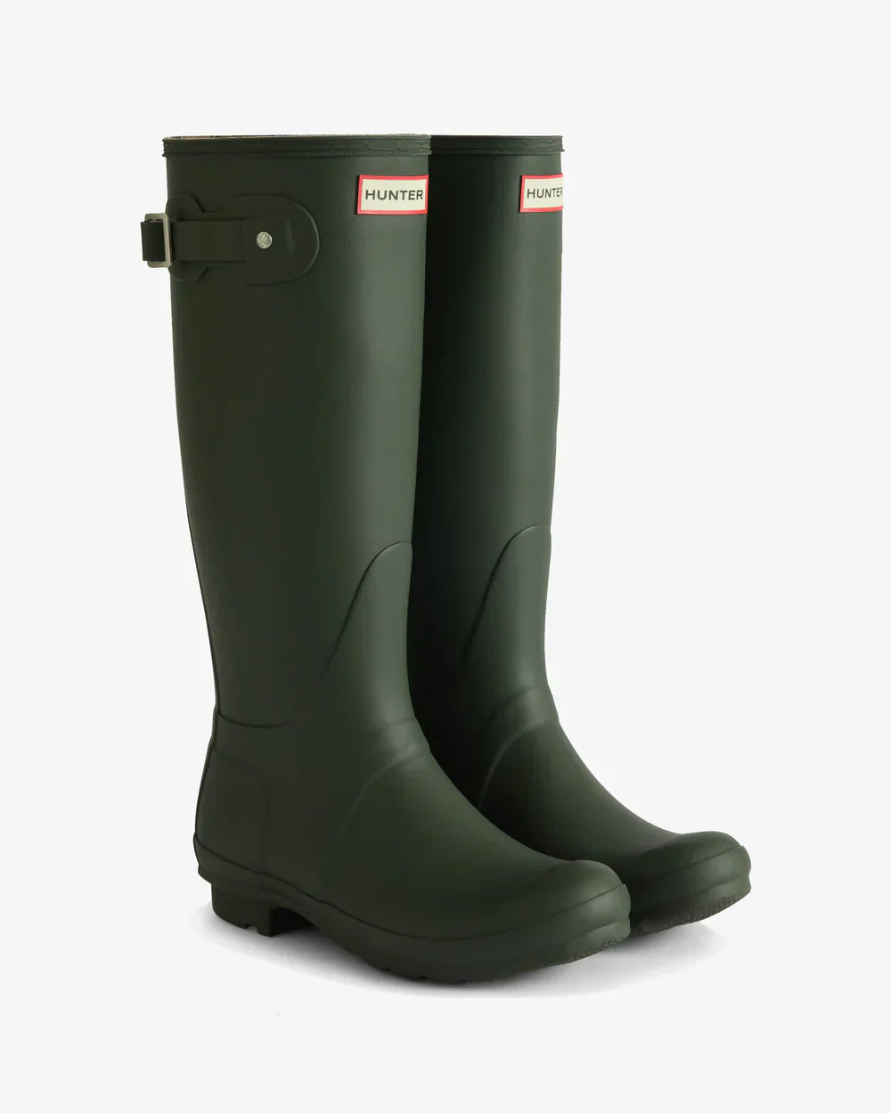 Hunter Women's dark olive tartan lining tall wellington boot