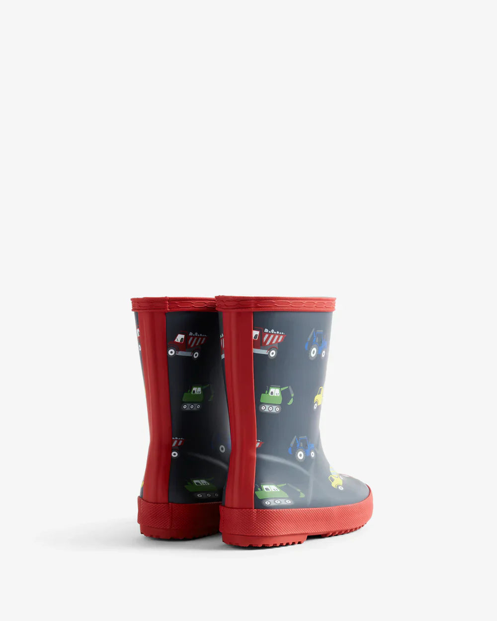 Hunter Original kids first (18 months-8 years) hunter navy construction print wellington boot