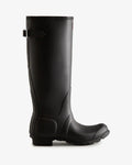 Hunter Women's black tall back adjustable wellington boot