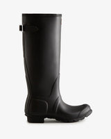 Hunter Women's black tall back adjustable wellington boot