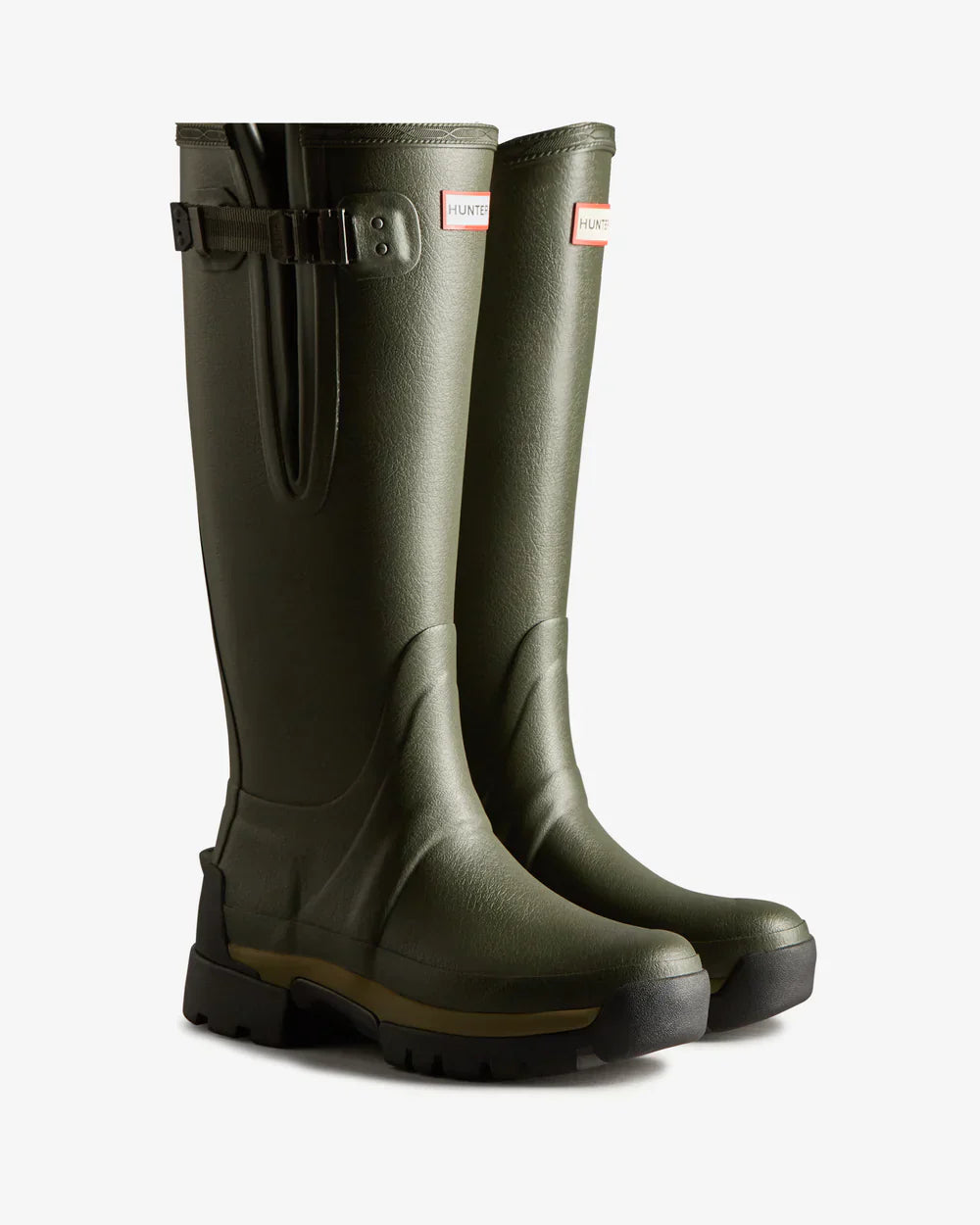 Hunter Women's dark olive balmoral adjustable 3mm neoprene wellington boot