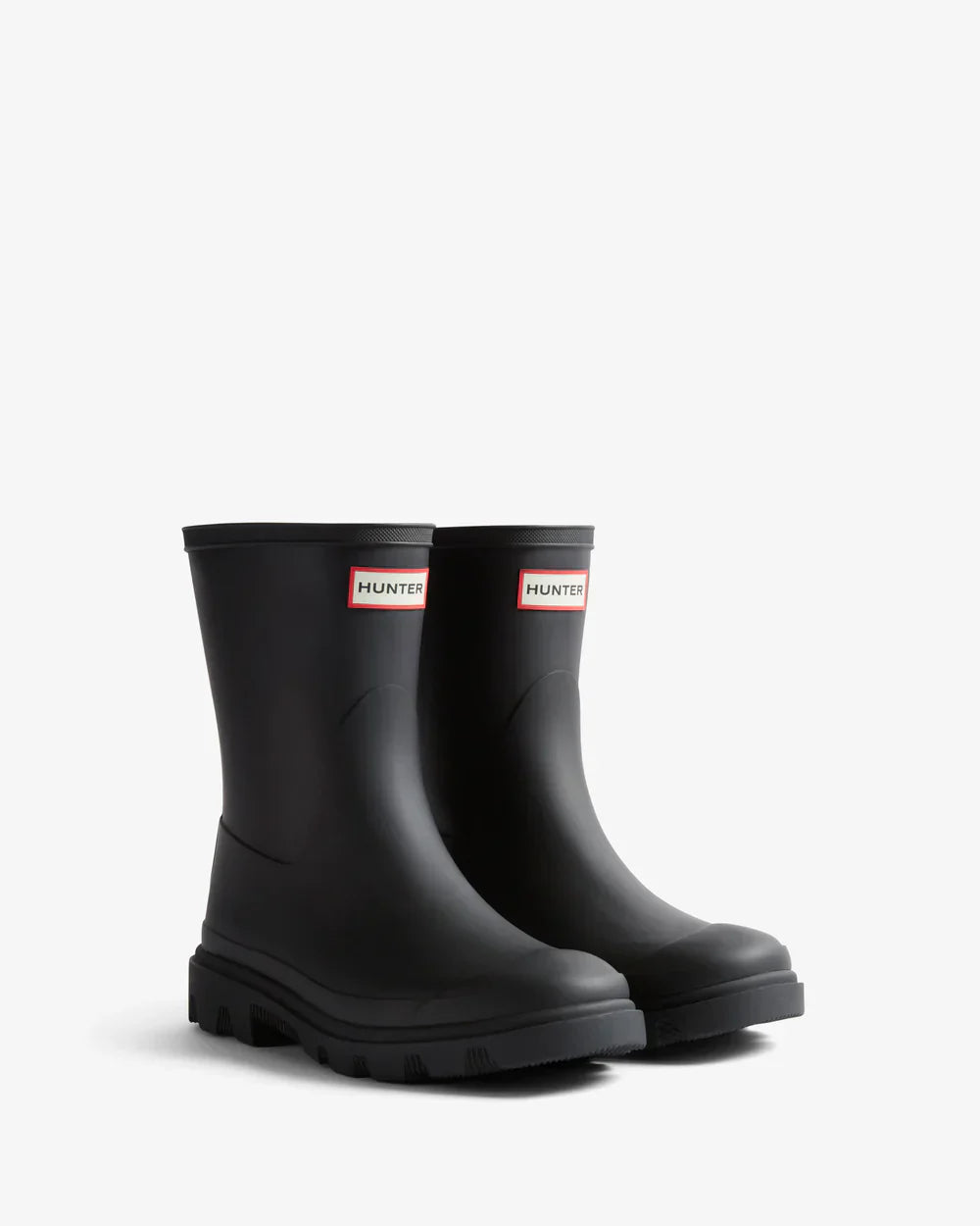Hunter Unisex black downpour short wellington boot