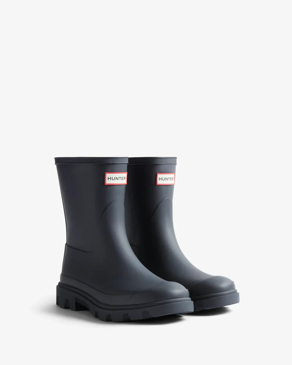 Hunter Unisex navy downpour short wellington boot