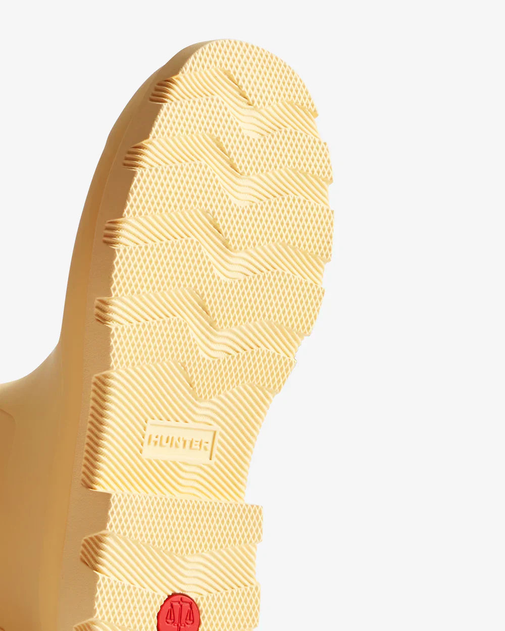 Hunter Women's pale yellow downpour short wellington boot