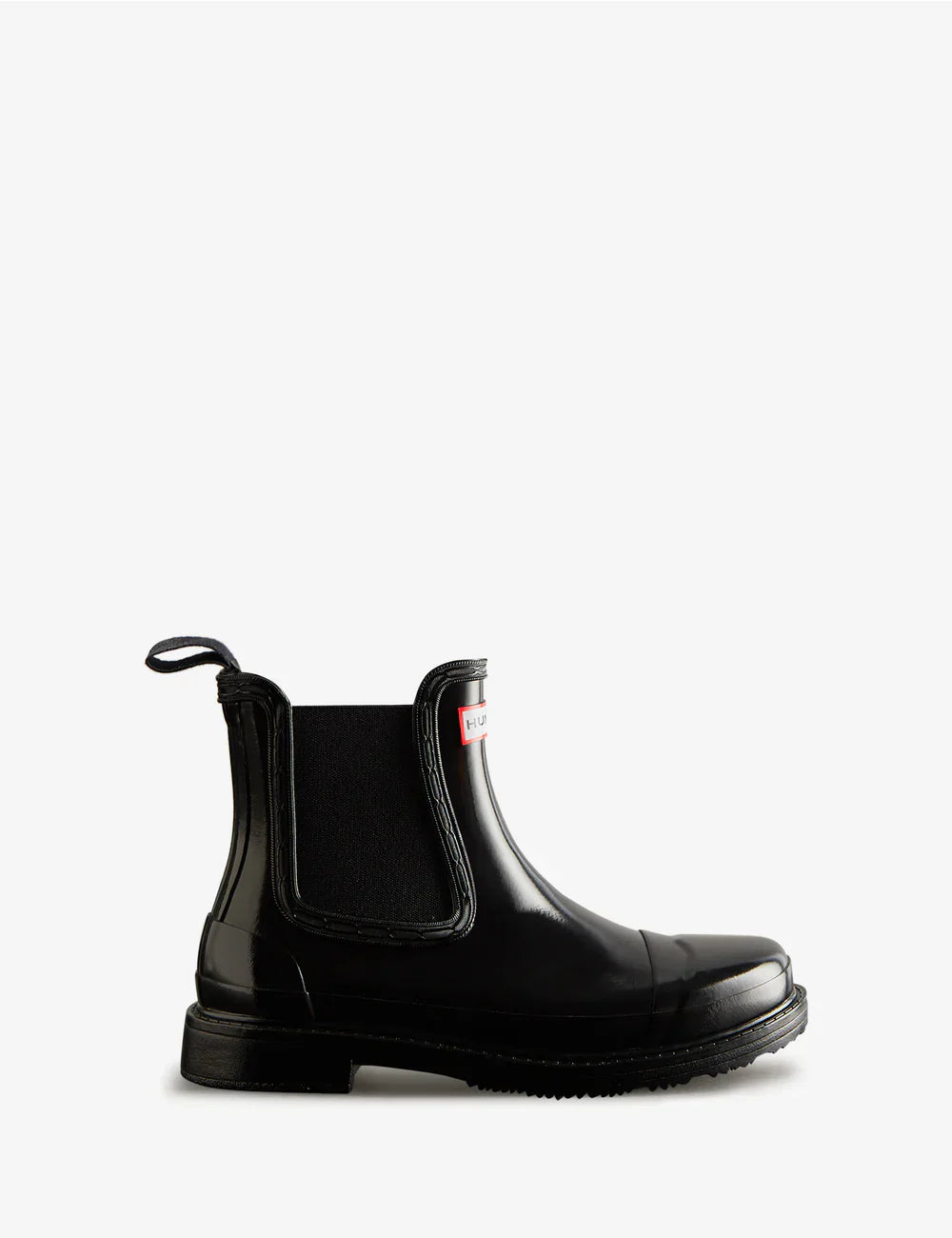Hunter Women's black commando chelsea gloss boot