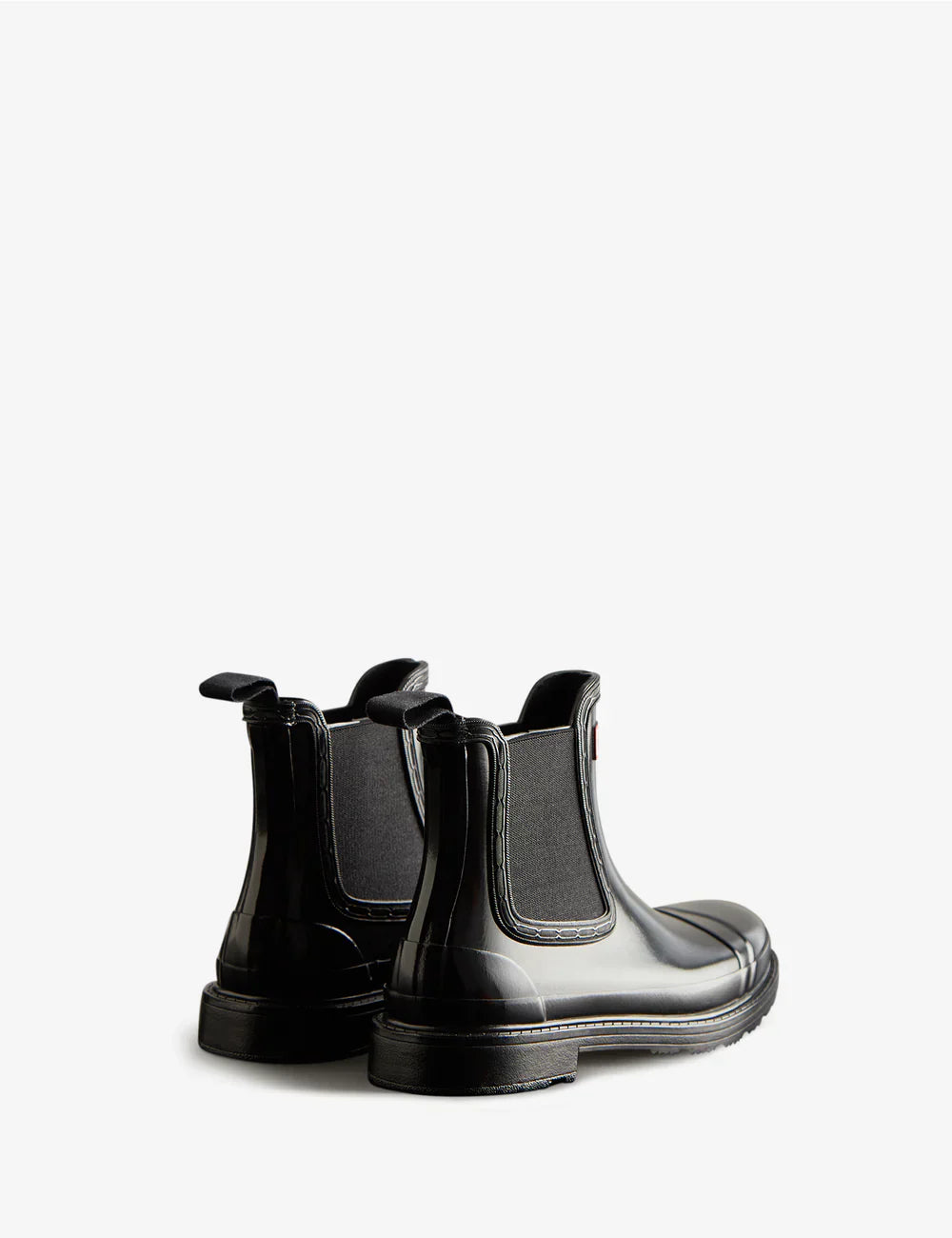 Hunter Women's black commando chelsea gloss boot