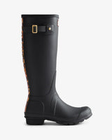 Hunter Women's black leopard print backstrap tall wellington boot