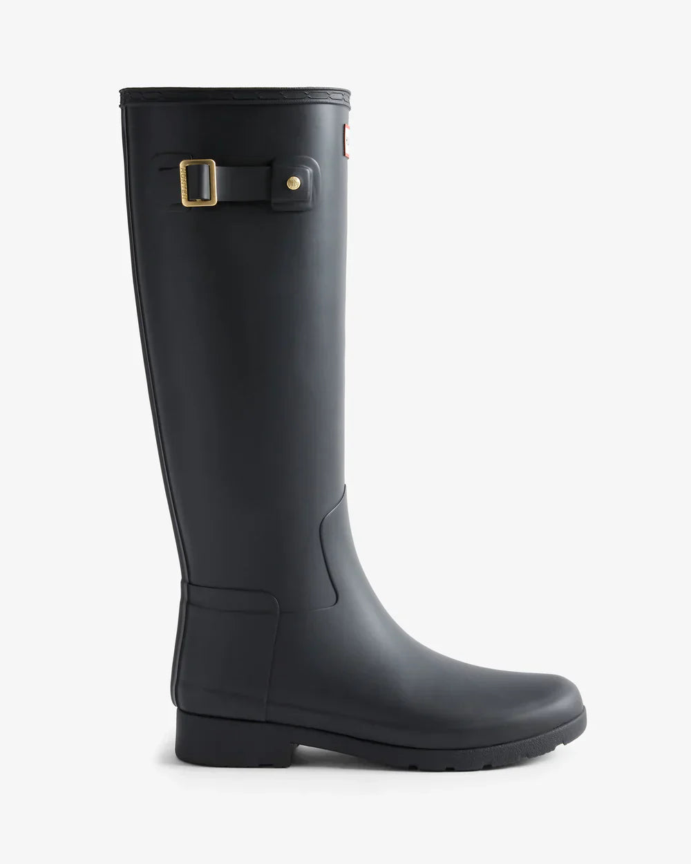 Hunter Women's black refined gold trim tall wellington boot